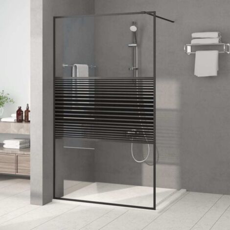 Paroi de douche,Écran de douche,Cloison de douche Noir 115x195 cm Verre ESG transparent CNENE821313 (1/5)
