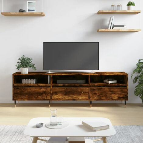 Meuble TV,Meuble de Rangement,Banc TV Moderne chêne fumé 150x30x44,5 cm bois d'ingénierie XZZZ190754 (1/5)
