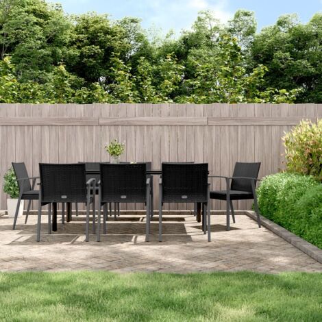 9 pcs Ensemble à manger de jardin Salon de jardin Mobilier de salle à manger coussins résine tressée acier RJTRX275339 (1/5)
