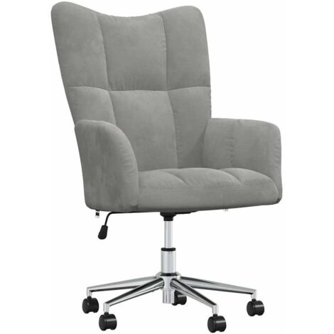 Chaise de relaxation  Fauteuil de relaxation  Chaise de Salon Relax Intérieur Gris clair Velours BSRHS117484 (1/5)