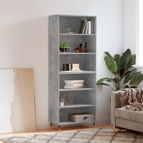 Buffet,Bahut, Meuble de Rangement pour Salon, Salle à Manger, Cuisine gris béton 69,5x32,5x180 cm bois d'ingénierie CNEI506390 (1/5)