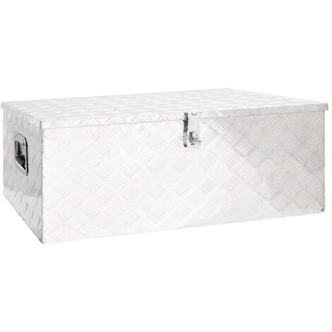 Boîte de rangement,Coffre de rangement Argenté 100x55x37 cm Aluminium CNENE199515 (1/5)