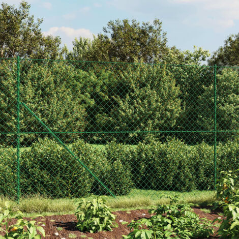 Clôture à mailles losangées，Barrière de sécurité en grillage，Clôture grillagée avec bride vert 1,4x25 m VDVM484563 MaisonChic (1/5)