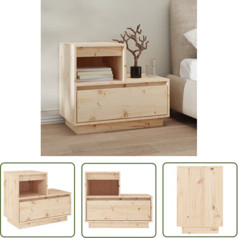 Furniture Limited - Table de chevet 60x34x51 cm Bois de pin solid (1/5)