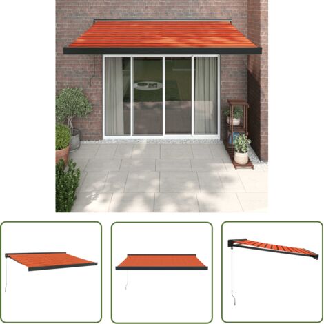 Furniture Limited - Auvent rétractable orange et marron 3x2,5 m (1/5)