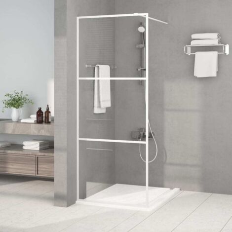 Paroi de douche,Écran de douche,Cloison de douche Blanc 80x195 cm Verre ESG transparent CNENE804727 (1/5)