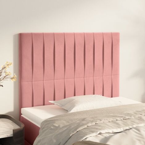 Lot de 2 Têtes de lit Panneau de lit pour Lit adulte Décoration murale Rose 80x5x78/88 cm Velours XRKJY5631121 (1/5)