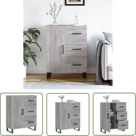 Furniture Limited - Buffet sonoma gris 69,5x34x90 cm bois d'ingén (1/5)
