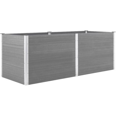 Lit surélevé de jardin，Jardinière，Pot de Fleurs 250x100x91 cm WPC Gris XZZZ797433 (1/5)