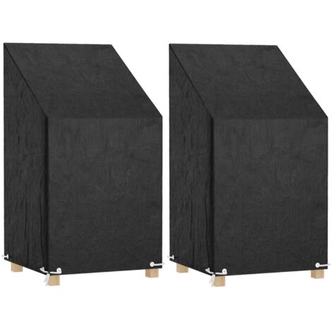 Lot de 2 Housses de chaise de jardin,Couverture de Chaise,protège-chaise 8 œillets 65x65x80/120 cm PE DGBDF438153 MaisonChic (1/5)