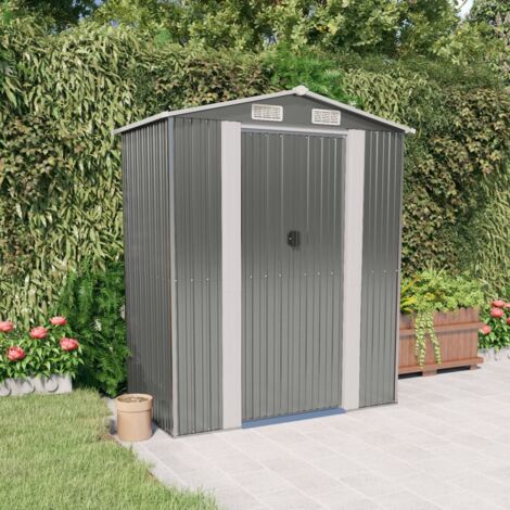 Abri de jardin remise pour outils,Cabane Remise de Jardin pour Stockage Gris clair 192x108x223 cm Acier galvanisé - FR30489 (1/5)