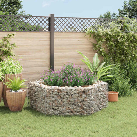 Lit surélevé à gabion Mur en pierre Panier de Gabion de Jardin décoratif hexagonale 160x140x50 cm VSGS167120 (1/5)