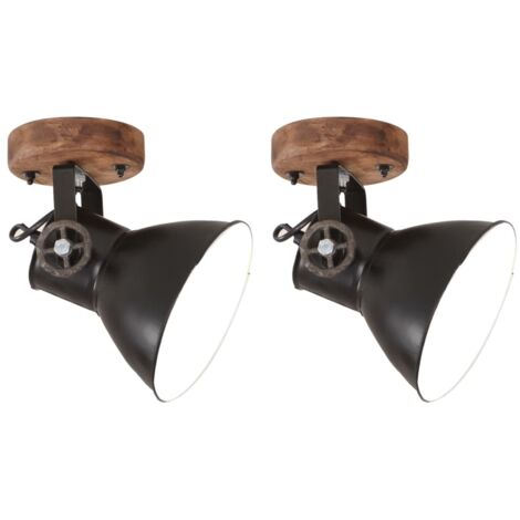Lampe murale industrielle/de plafond 2 pcs Noir 20x25 cm E27 FF320514FR (1/5)
