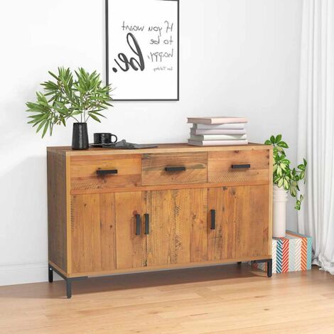 Buffet,Bahut, Meuble de Rangement pour Salon, Bureau Marron 110x35x70 cm Bois de pin massif MCE516446 (1/4)