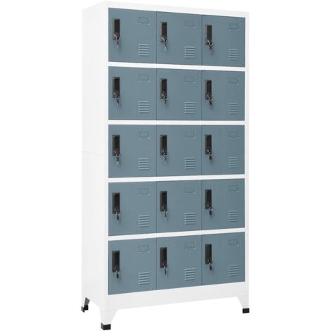 Armoire à casier  Armoire de rangement  Armoire d'ateliers Gris clair et gris foncé 90x40x180 cm Acier RTJEX394356 (1/5)