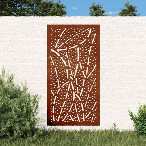 Décoration murale jardin,Ornement mural extérieur,Original 105x55 cm acier corten design feuille CNEI867321 (1/5)