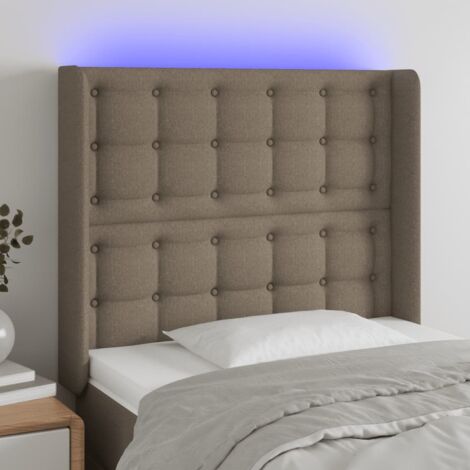 Tête de lit avec lumière LED,Panneau de lit,Décoration murale Taupe 93x16x118/128 cm Tissu XEJZT187809 (1/5)