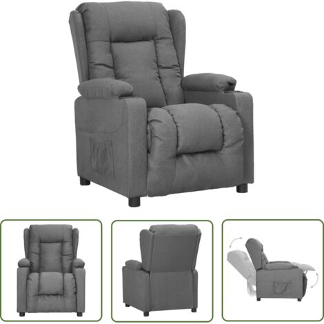 The Living Store Fauteuil inclinable Gris clair Tissu - Fauteuil Inclinable - Fauteuil Relax - Chaise Inclinable - Canapé Lit - Meuble Salon (1/5)