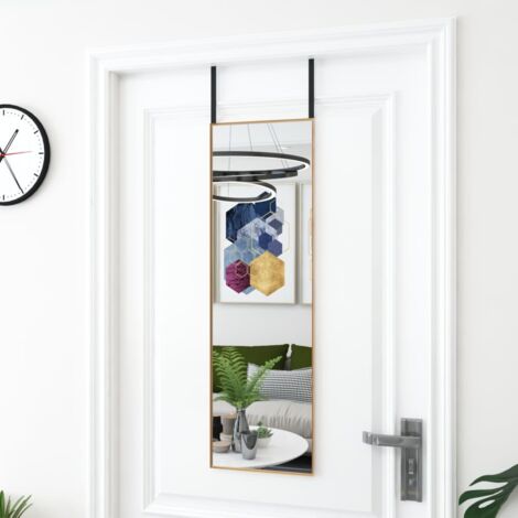 Miroir de porte,Miroir suspendu sur porte,Miroir décoratif Doré 30x100 cm Verre et aluminium DYHB498206 (1/4)