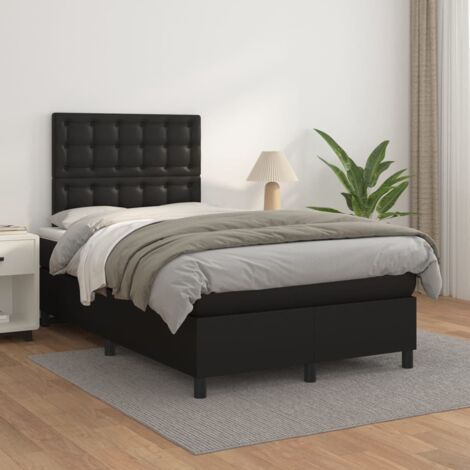 Sommier tapissier avec matelas - Sommier pour Adulte et Enfant - Lit adulte - Noir 120x200 cm Similicuir XEJZT107446 (1/5)