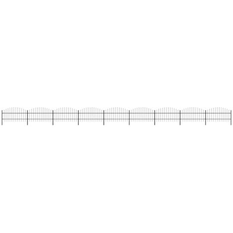 Clôture de jardin，Barrière de jardin，Portail de jardin à dessus en lance Acier (0,75-1)x15,3 m Noir CNENE626507 (1/5)