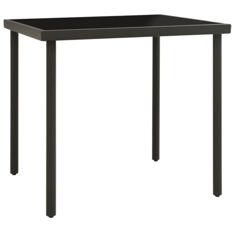 Table à dîner d'extérieur  Table à manger  Table de salle à manger Anthracite 80x80x72 cm Verre et acier XRKJ109430 (1/4)