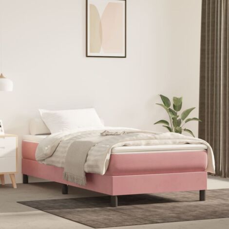 Matelas de lit à ressorts ensachés,Matelas à ressorts pour âgées, adultes, adolescents Rose 90x200x20 cm Velours XZZZ764305 (1/5)