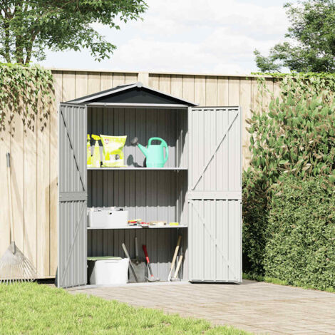 Abri de jardin, Abri à outils, Abri de stockage, Cabane à outils Anthracite 116x45x175 cm Acier galvanisé LKOWF60535 (1/5)