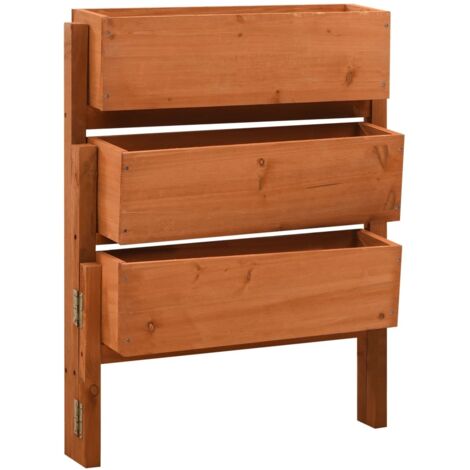 Jardinière pliable de jardin Bac à fleurs Pot de fleurs Orange 60x14x75 cm Bois de sapin BVDXN728954 (1/5)