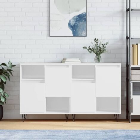 Lot de 2 Buffet，Bahut， Meuble de Rangement pour Salon, Salle à Manger, Cuisine blanc bois d'ingénierie CNEI694933 (1/5)