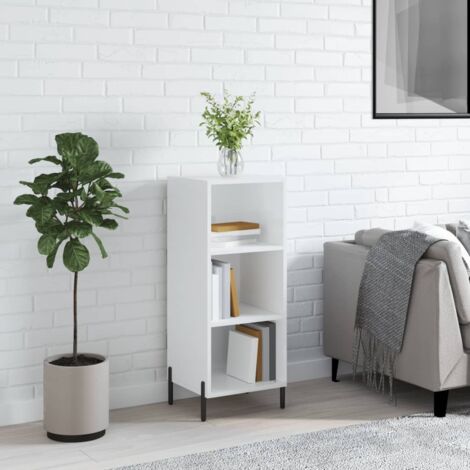 Buffet，Bahut，Meuble de Rangement pour Salon, Salle à Manger, Cuisine blanc brillant 34,5x32,5x90 cm bois d'ingénierie XZZ513246 (1/5)