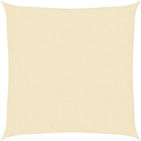 Voile d'ombrage - Toile d'ombrage - Auvent Imperméable - UV Protection pour Terrasse Jardin Extérieur - 160 g/m² Crème 3x3 m PEHD XDNXN50308 (1/5)