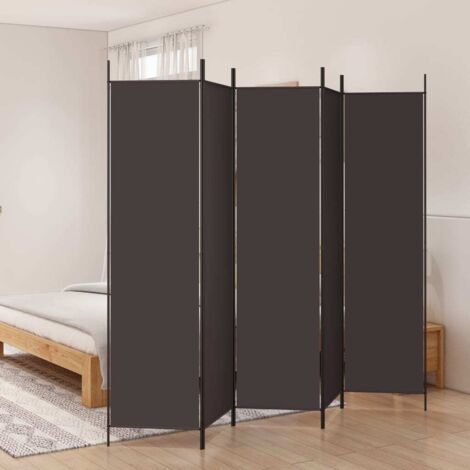 Paravent,Cloison de séparation, Pièce Protéger Privée,Brise Vue 5 panneaux Marron 250x200 cm Tissu FNBD38876 (1/5)