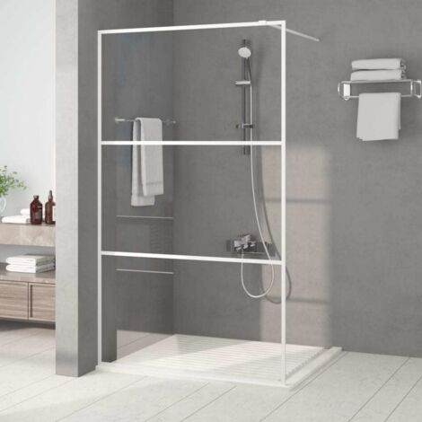 Paroi de douche,Écran de douche,Cloison de douche Blanc 115x195 cm Verre ESG transparent CNENE320839 (1/5)