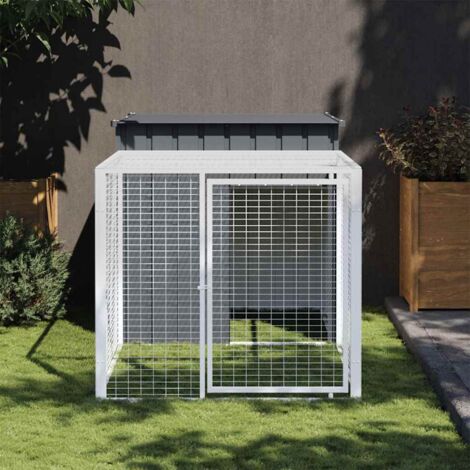 Poulailler avec cour,Enclos à poules,Cage pour Animaux anthracite 110x201x110 cm acier galvanisé DGBDF539186 (1/5)