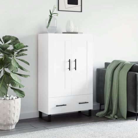 Buffet haut Bahut haut Meuble de Rangement pour Salon, Salle à Manger, Cuisine blanc 69,5x31x115 cm bois d'ingénierie XZZ318238 MaisonChic (1/5)