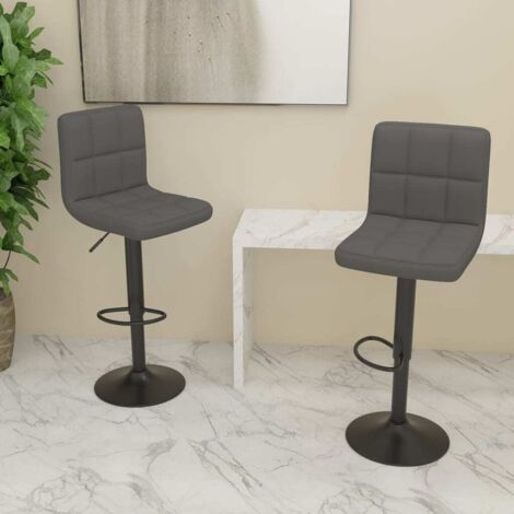 2 pcs Tabourets de bar  Chaise de Bar  Tabouret Haut  Siège de Cuisine gris foncé tissu VSGS494410 (1/5)