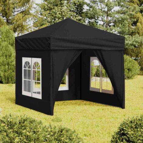 Tente de réception pliable,Tonnelle de Jardin,Chapiteau,Barnum avec parois Noir 2x2 m XZZ43030 (1/5)