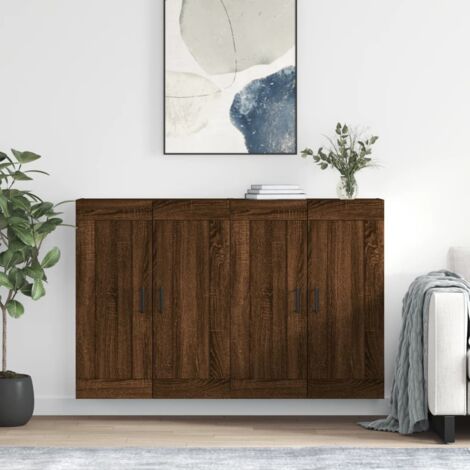 Lot de 2 Armoires murales,Armoire de rangement,Armoire suspendue chêne marron bois d'ingénierie CNEI201966 (1/5)