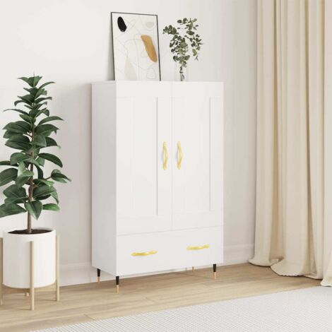 Buffet haut  Bahut haut  Meuble de Rangement pour Salon, Salle à Manger, Cuisine blanc 69,5x31x115 cm bois d'ingénierie XZZ946718 (1/5)