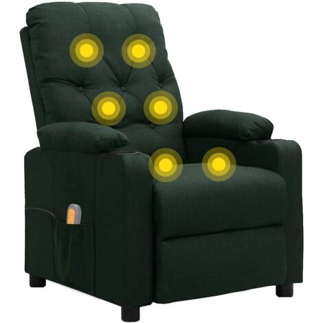 Chaise de bureau,Fauteuil de massage de bureau,Fauteuil Relax,Chaise Massage Vert foncé Tissu VDVM576420 (1/5)