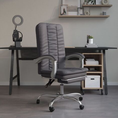 Chaise de Bureau Ergonomique,Fauteuil inclinable de bureau, Chaise Gaming Gris Similicuir FNNF637779 (1/5)