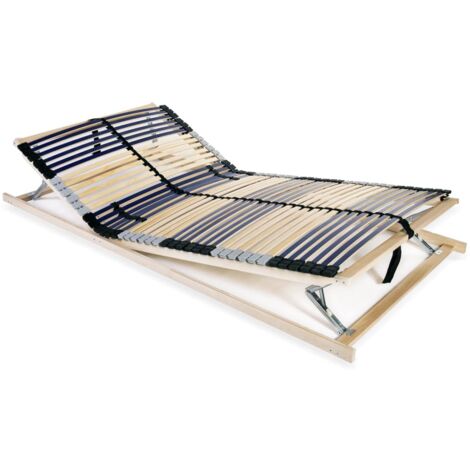 Lit Adulte Sommier à lattes avec 42 lattes - Cadre à lattes pour Adulte et Enfant - Lit double - 7 zones 140 x 200 cm DETHB12574 (1/5)