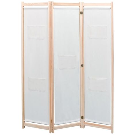 Paravent,Cloison de séparation, Pièce Protéger Privée,Brise Vue 3 panneaux Crème 120x170x4 cm Tissu FNBD28489 (1/5)