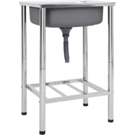 Évier de camping Seul lavabo,Évier 1 Bac,Lavabo de camping Acier inoxydable MEMV762840 (1/5)