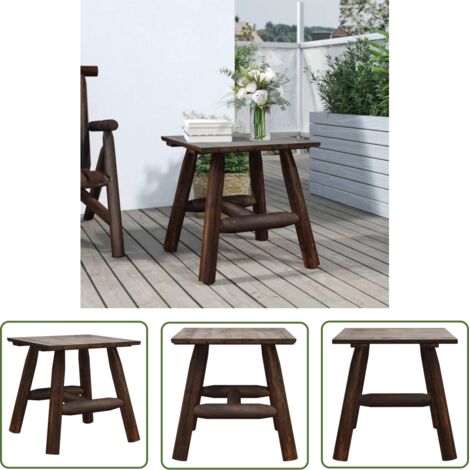 Furniture Limited - Table d'appoint 49x49x50 cm bois massif d'épi (1/5)