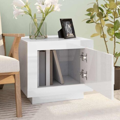Table basse, Table de Salon, Table d'appoint Blanc brillant 51x50x45 cm Bois d'ingénierie XZZ81582849 (1/5)