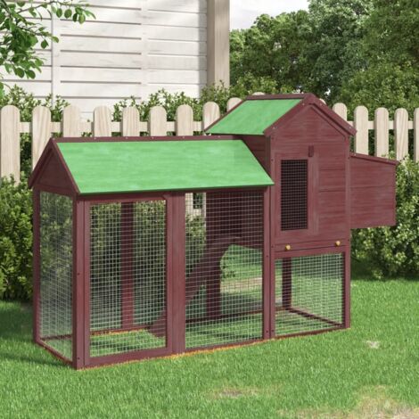 Poulailler,Enclos à poules,Cage pour Animaux moka 193x65x117 cm bois massif de pin DGBDF612800 (1/5)
