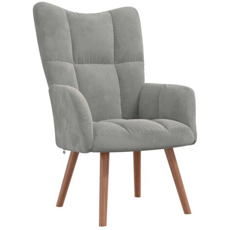 Chaise de relaxation  Fauteuil de relaxation  Chaise de Salon Relax Intérieur Gris clair Velours DGBDF698459 (1/5)