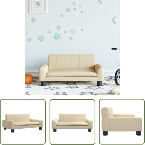 The Living Store Canapé pour enfants crème 70x45x30 cm tissu - Canapé Enfant - Canapé Bébé - Mobilier Enfant - Meubles Pour Enfants - Décoration Chambre Enfant (1/5)
